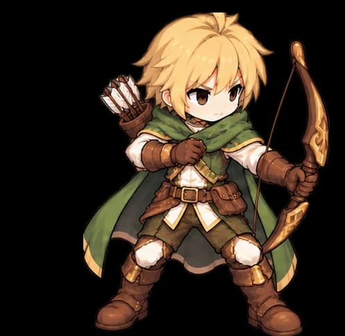 The Sniper walking with his bow